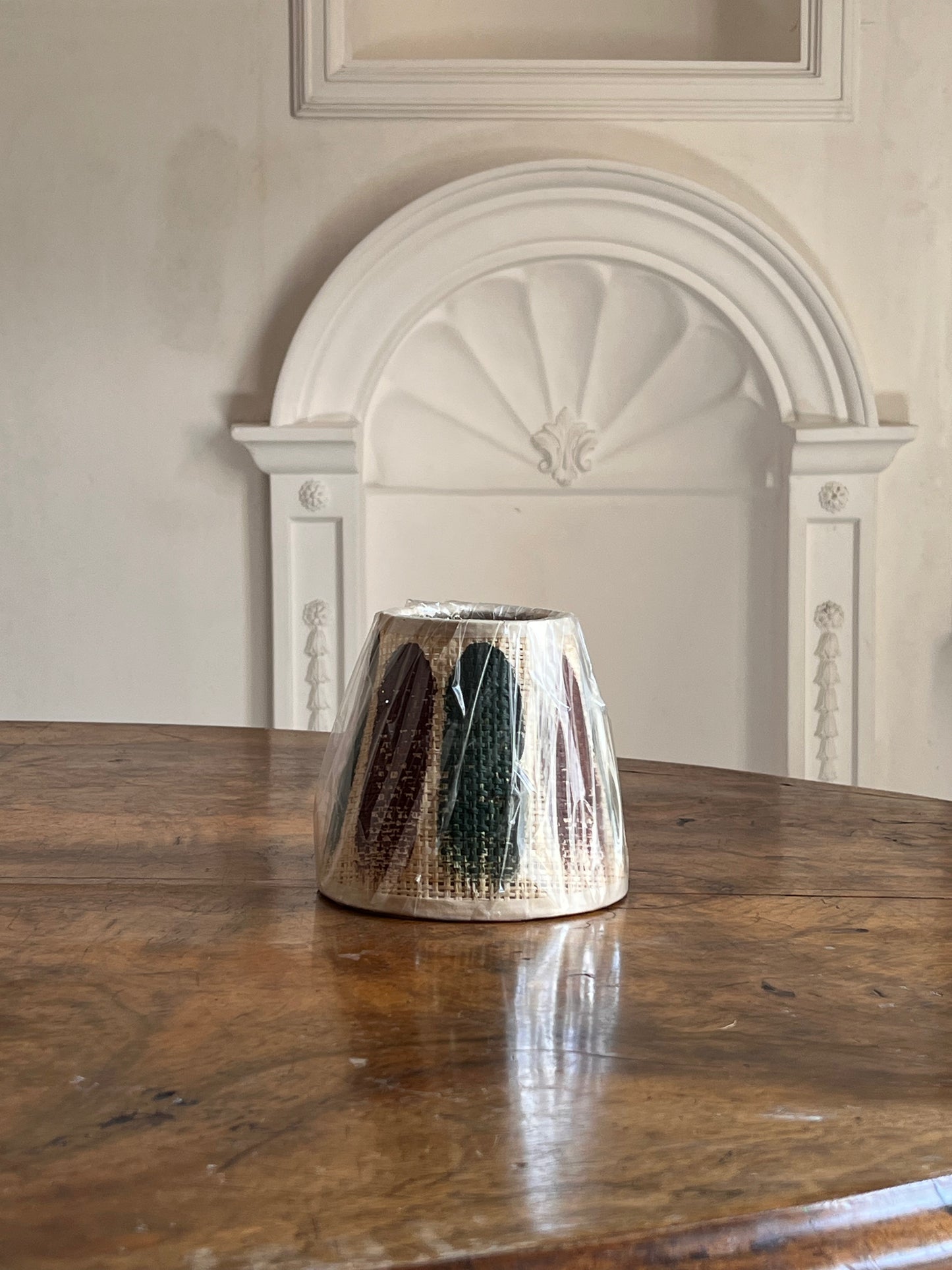 Hand Painted Raffia Double Stripe Shade