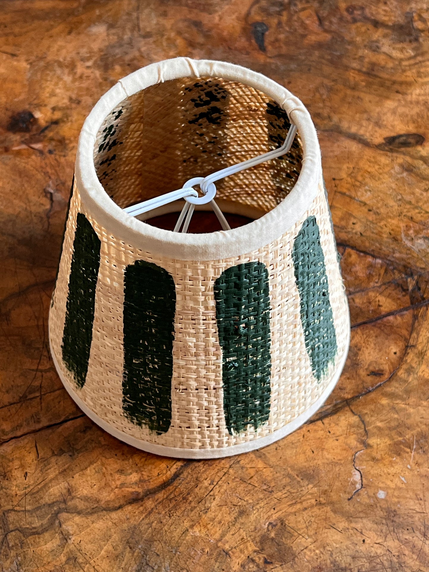 Hand Painted Raffia Single Stripe Shade