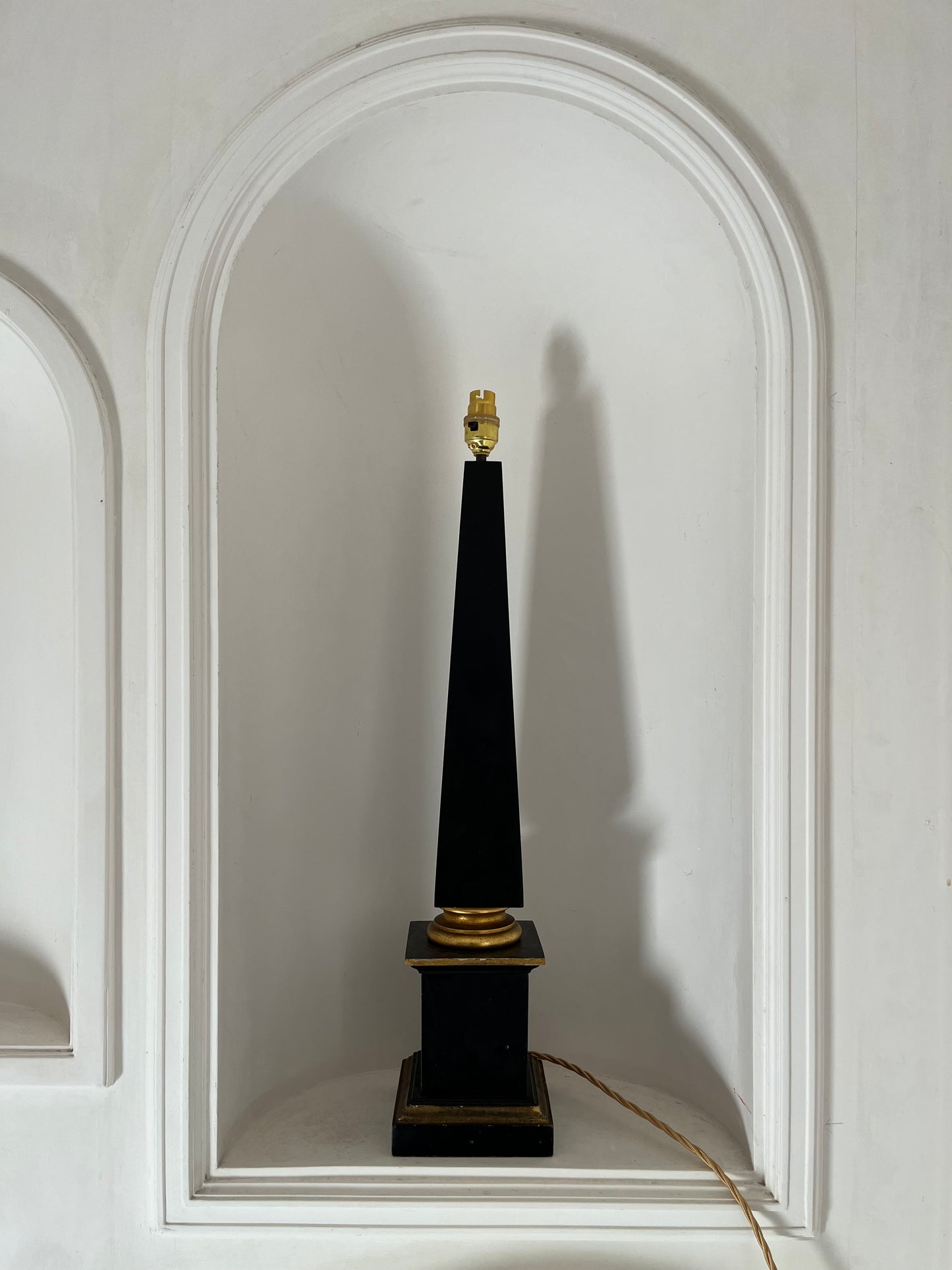 Tall Black and Gilt Lamp