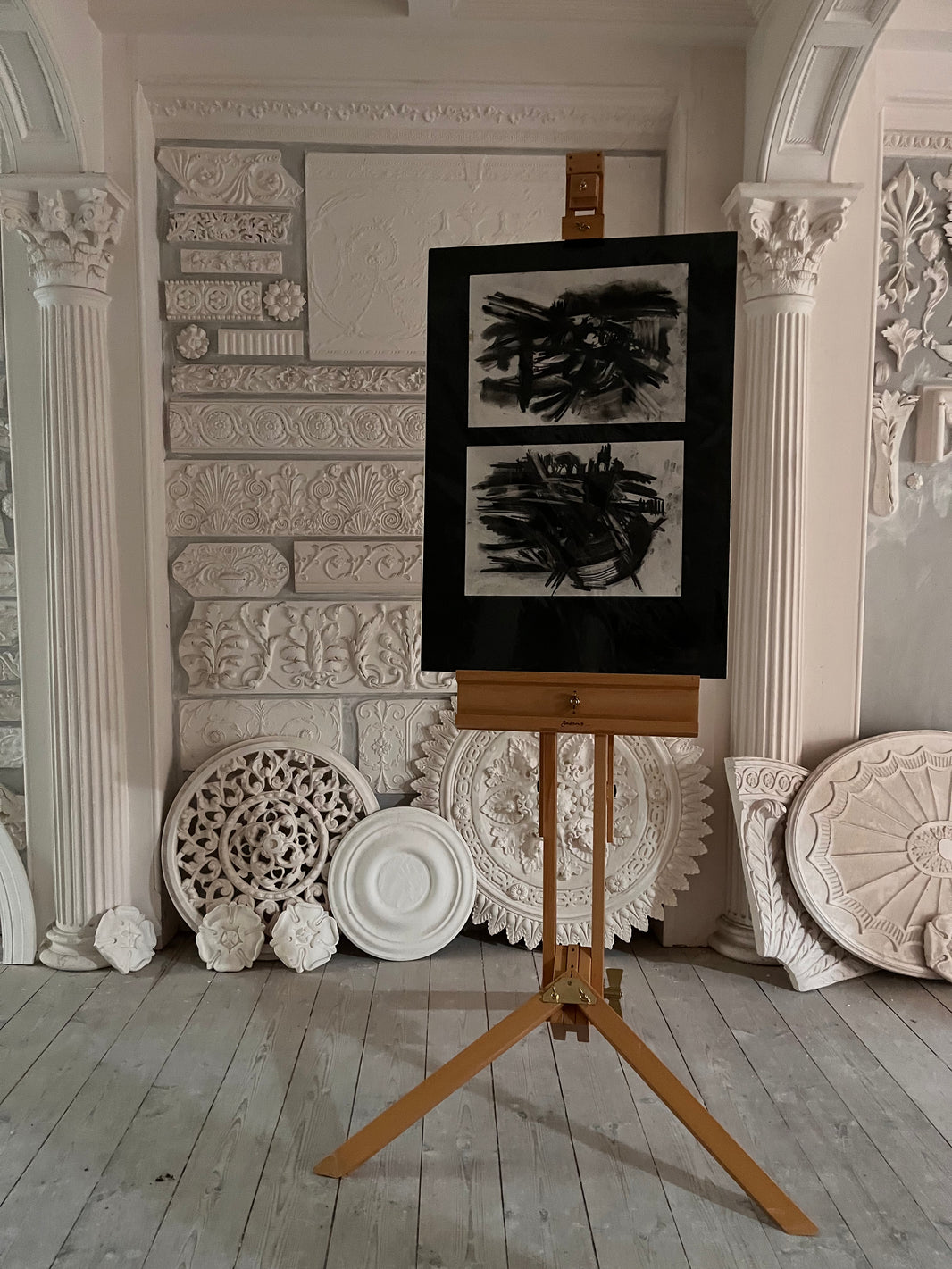 Charcoal Landscape Drawings on Paper v