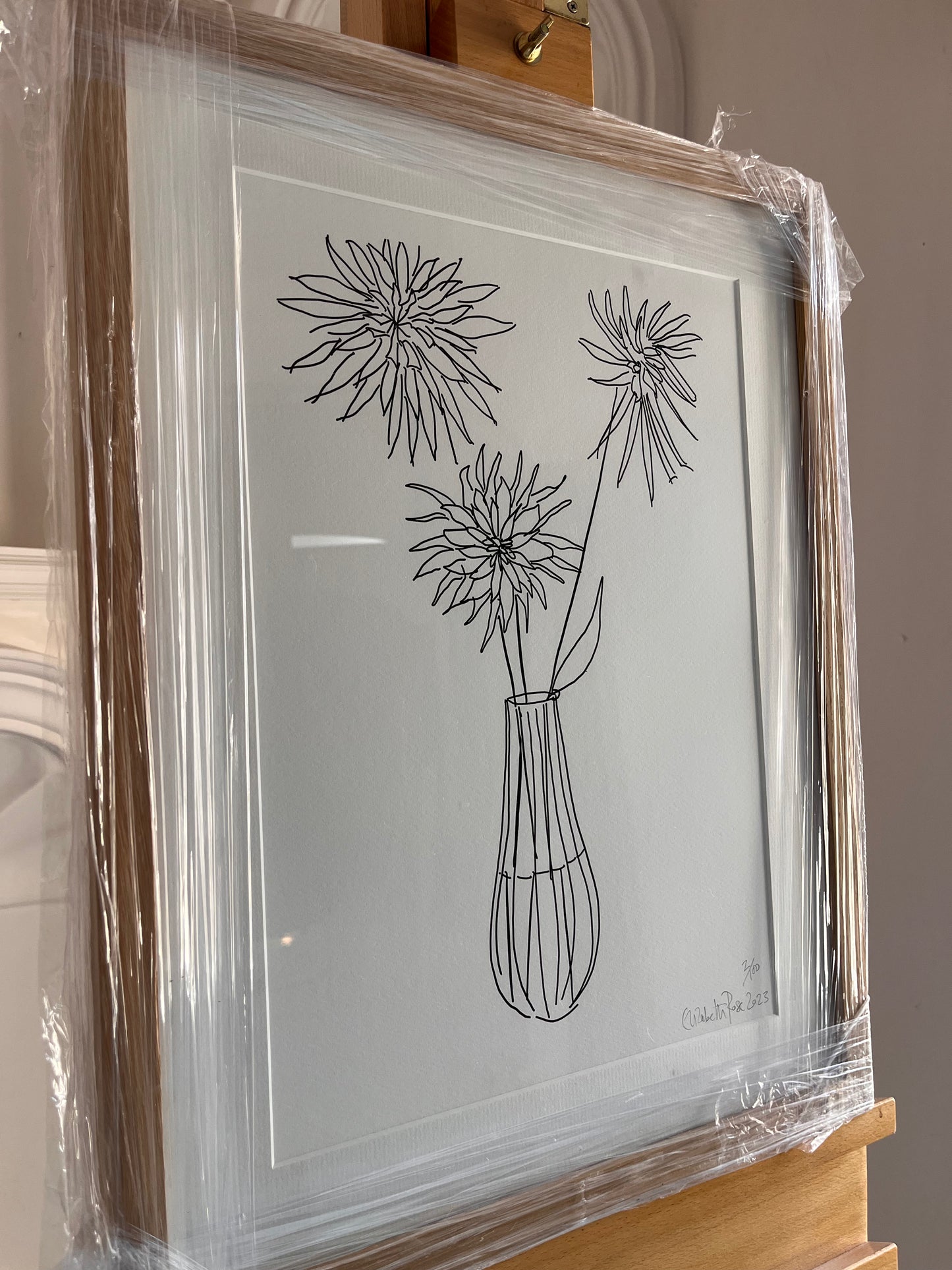 Dahlia Oak Framed Glicée Print