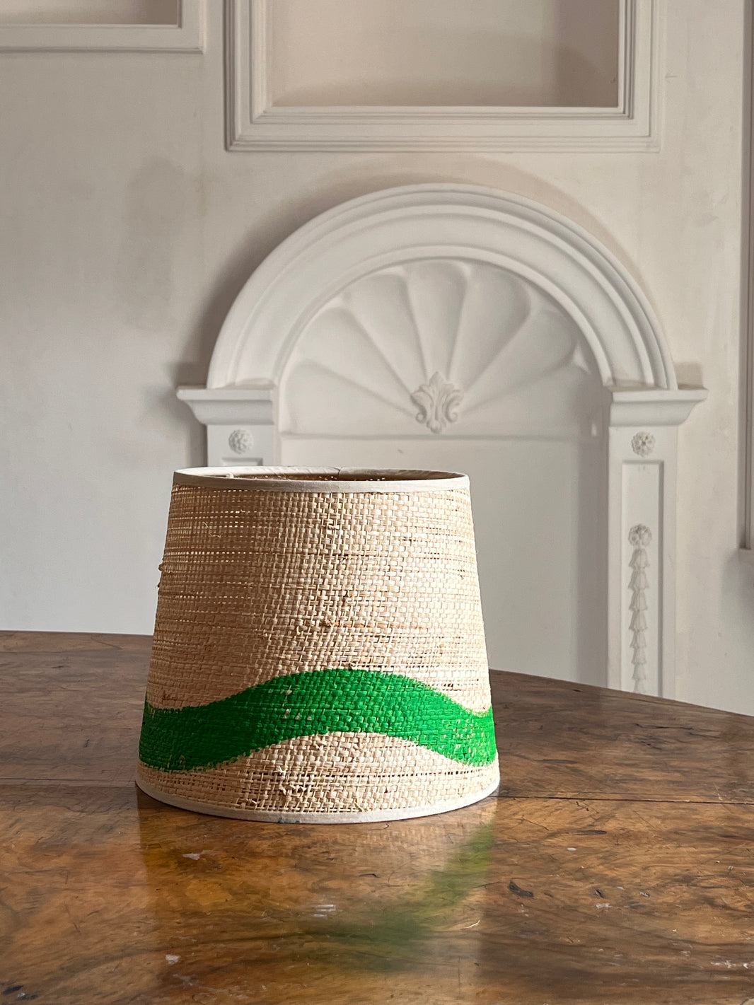 Hand Painted Raffia Single Wave Shade