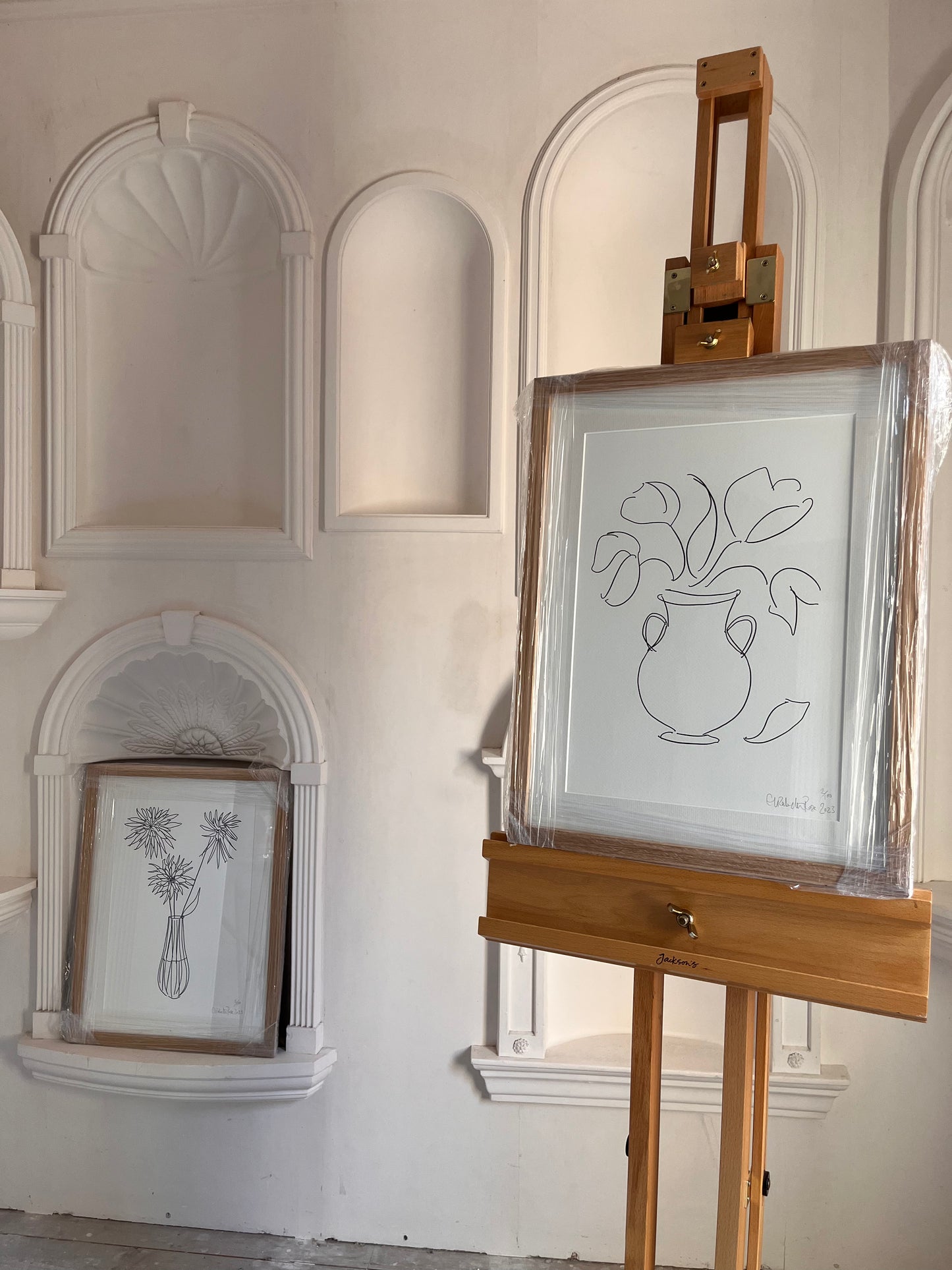 Tulip with Fallen Petal Oak Framed Glicée Print
