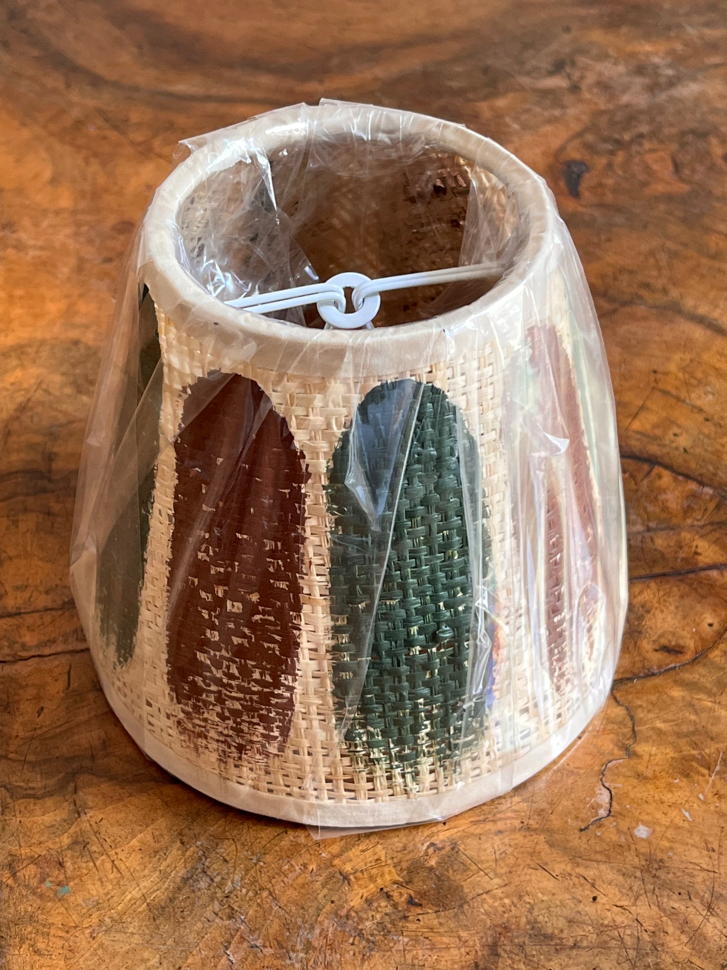 Hand Painted Raffia Double Stripe Shade