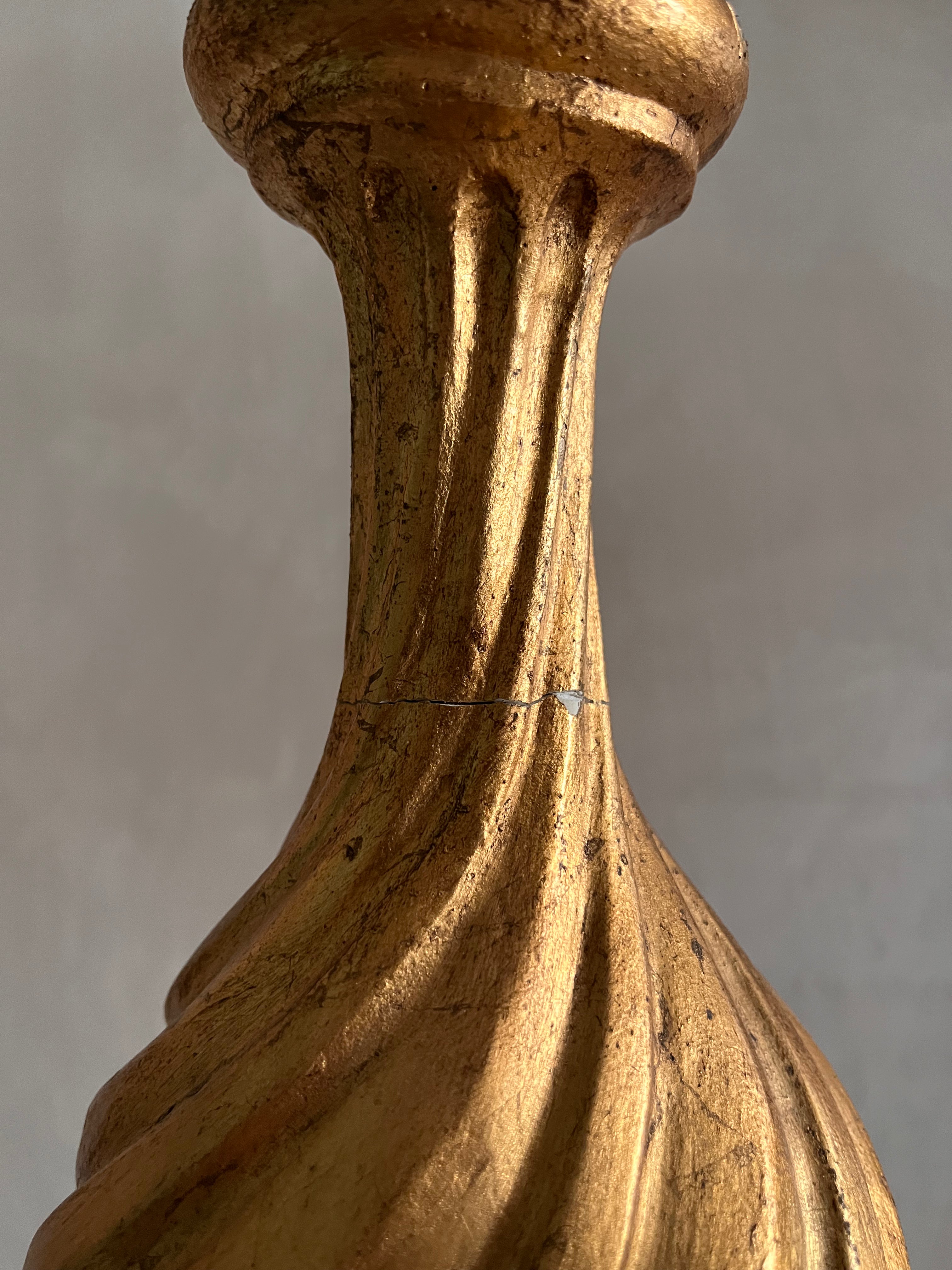 Large Carved Gilt Table Lamp