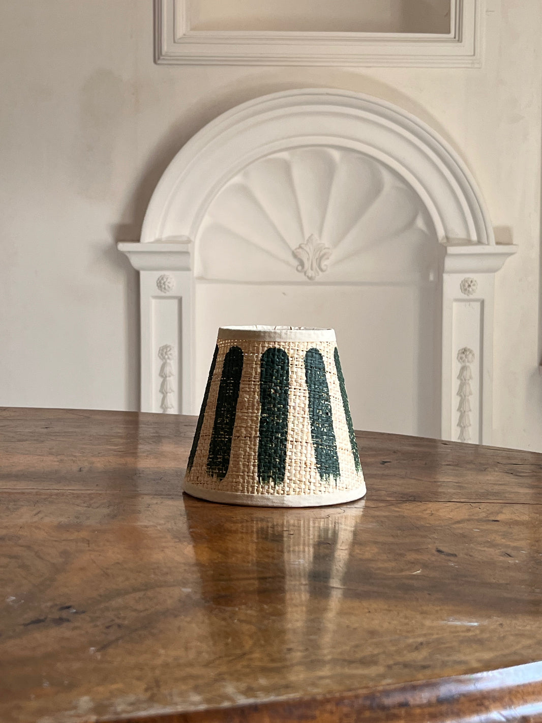 Hand Painted Raffia Single Stripe Shade