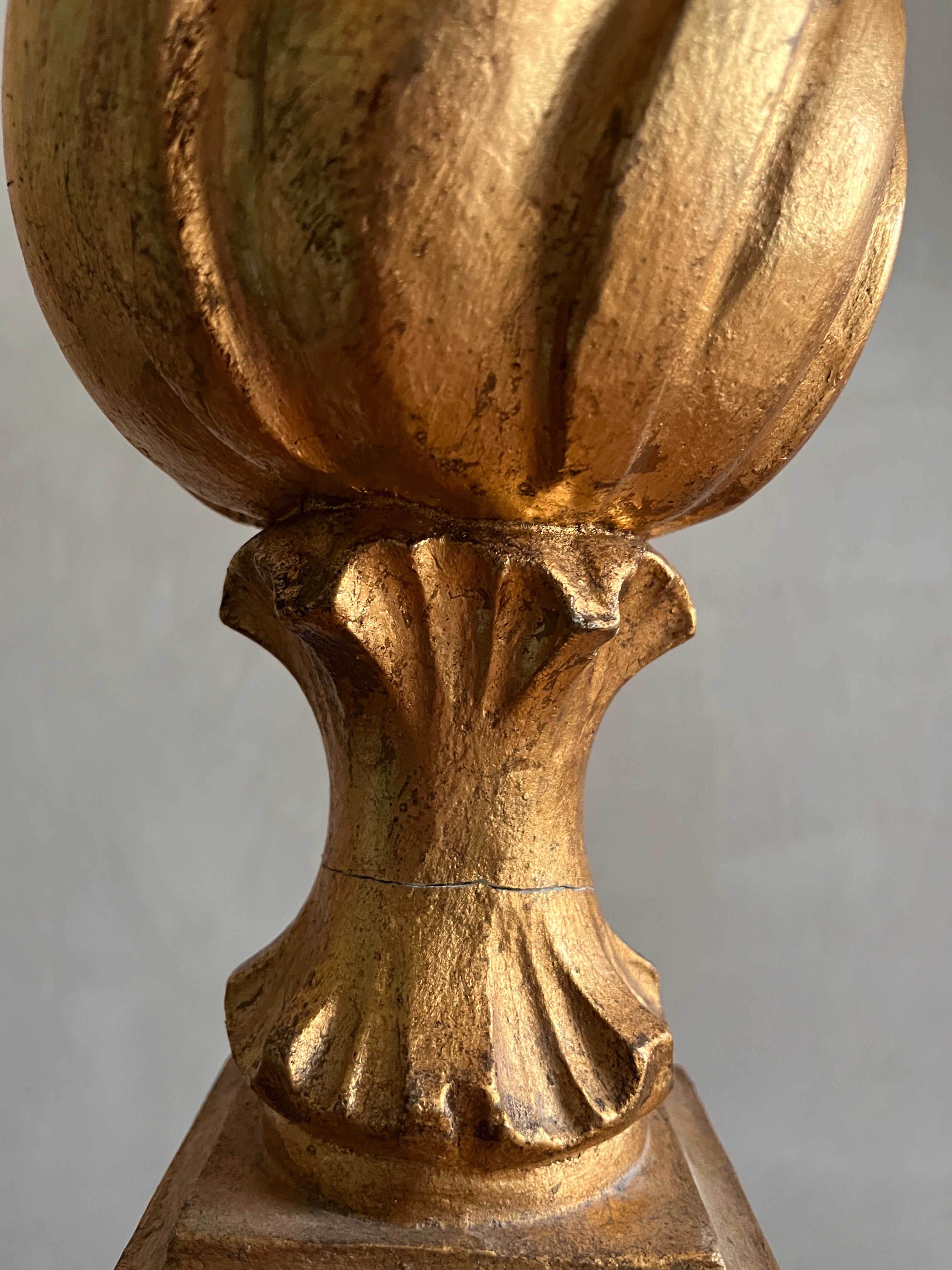 Large Carved Gilt Table Lamp