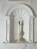 Alabaster Lamp with Leaf Detail