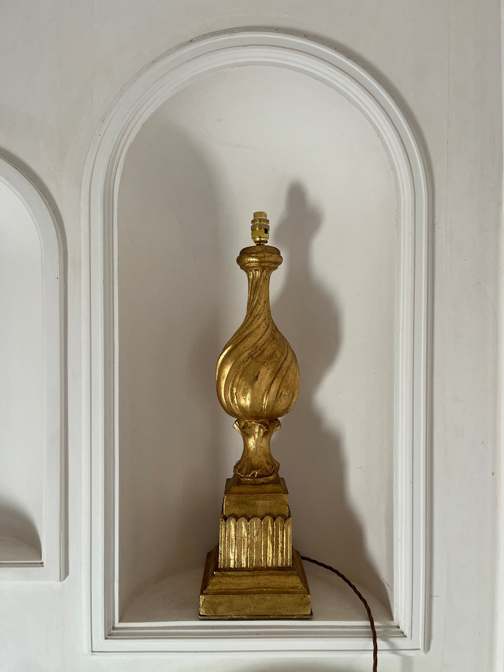 Large Carved Gilt Table Lamp