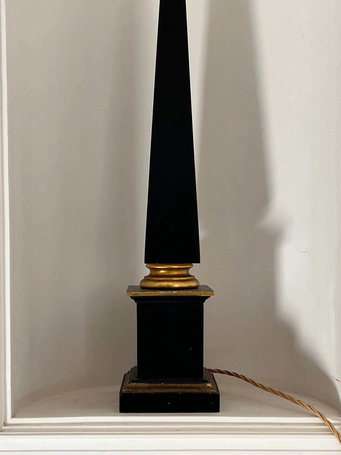 Tall Black and Gilt Lamp
