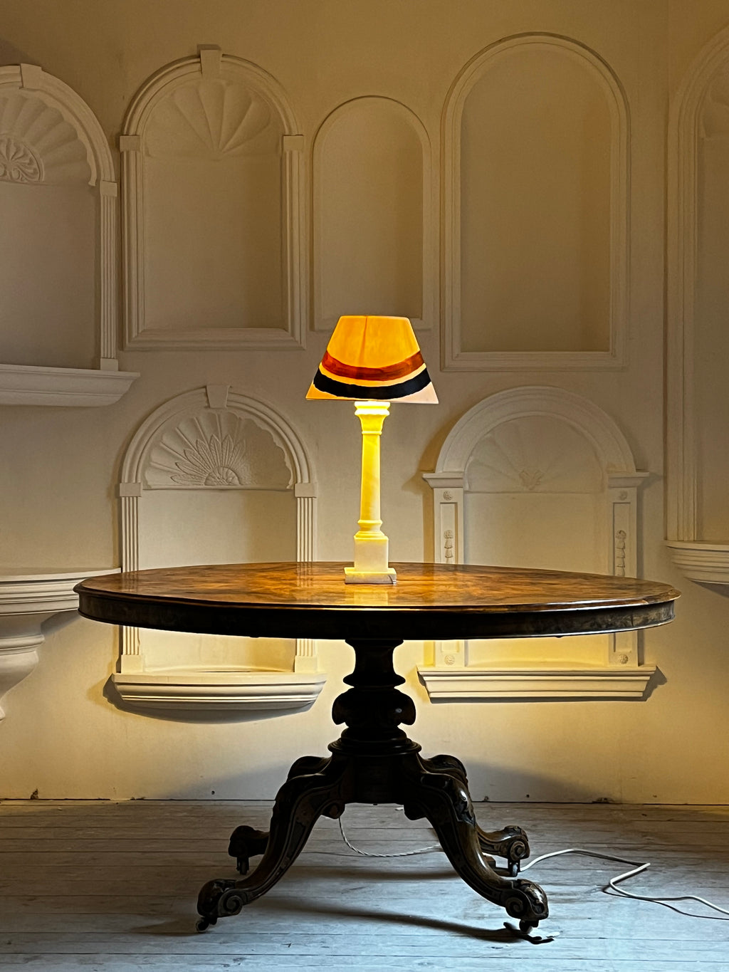 Carved Alabaster Lamp