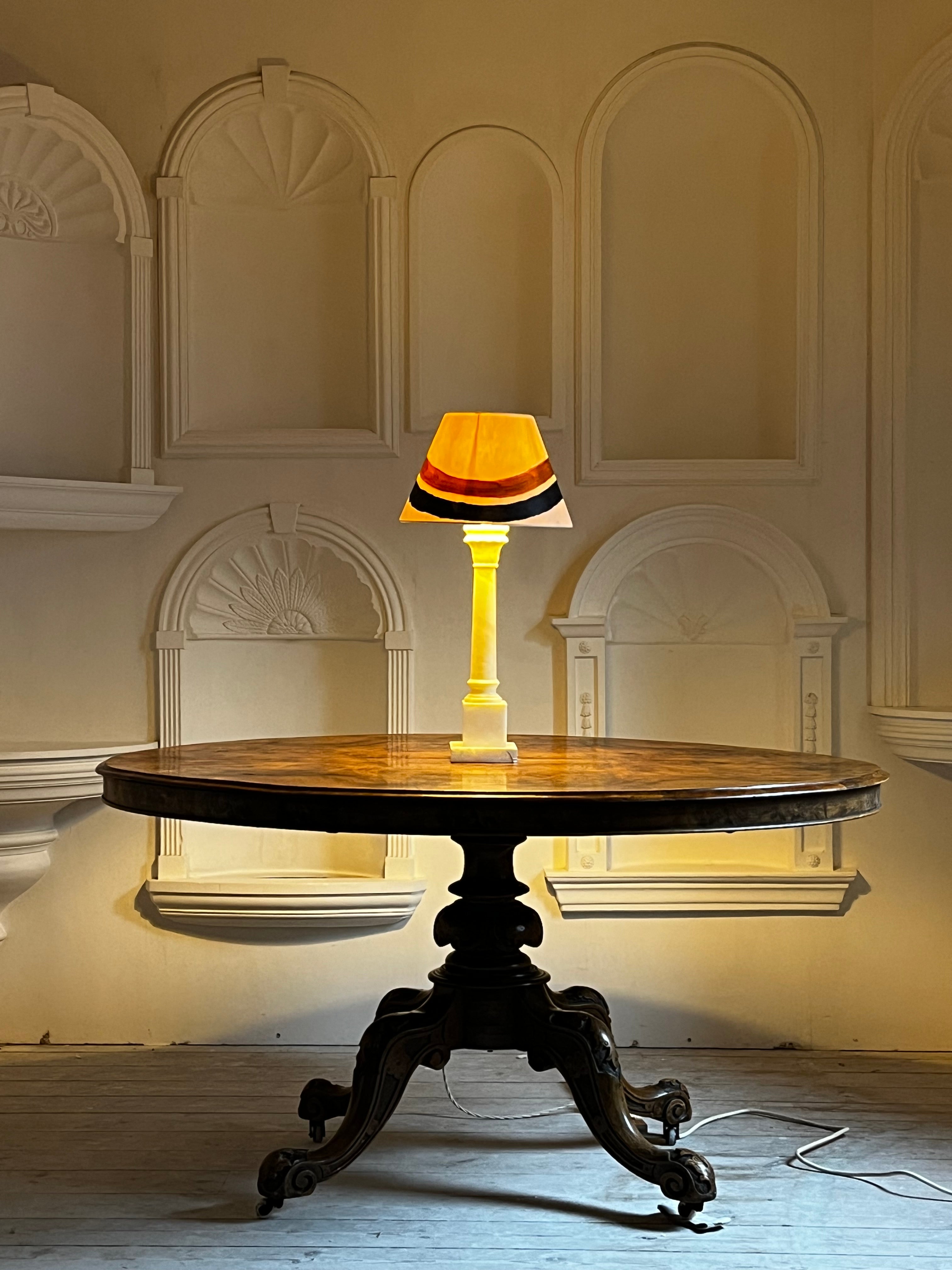 Carved Alabaster Lamp