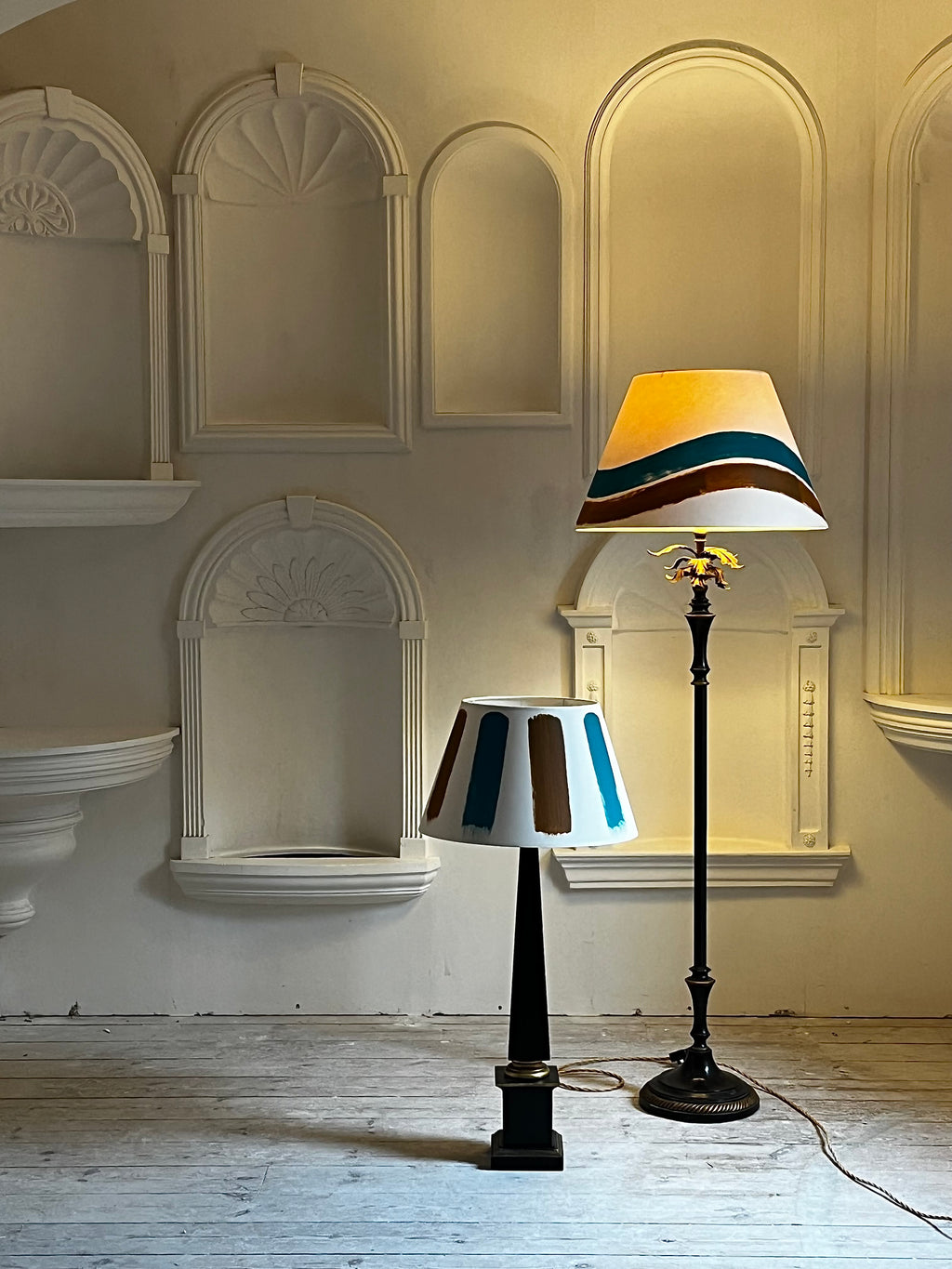 Tall Black and Gilt Lamp